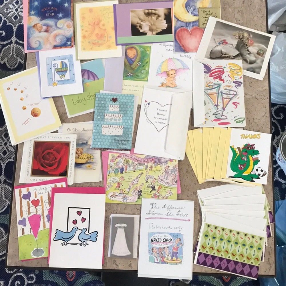 Lot of 35 greeting cards wedding baby party